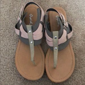 Grey and light pink sandals